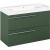 Laufen Ardo Skříňka s umyvadlem 100 cm, lesní zelená mat, madlo chrom ARDO100ZMCR 1 set
