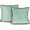 Obliečky na vankúše AmeliaHome Velvet Piping mentolové, veľkosť 45x45