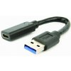 Gembird adaptér USB-C (F) na USB A 3.0/2.0 (M), 0.1m kábel, čierny A-USB3-AMCF-01