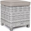 Ratanea Záhradný taburet SANTIAGO/BERKLEY svetlo-sivý so svetlou poduškou