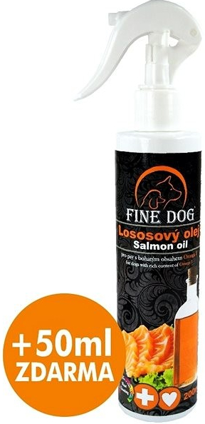 Fine Dog Lososový olej s rozprašovačem 500 ml