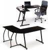 ModernHome Rohový hrací stôl LOFT kancelársky školský stôl čierny