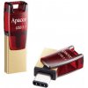 Apacer USB flash disk OTG, USB 3.0, 32GB, AH180, červený, AP32GAH180R-1, USB A / USB C, s otočnou krytkou