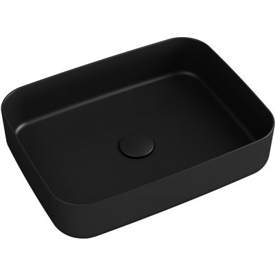Isvea INFINITY RECTANGLE keramické umývadlo na dosku, 50x36cm, čierna 10NF65050-2N
