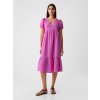 GAP Mušelínové midi šaty Ružová XL