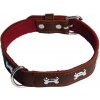 COBBYS PET Obojok z originálnej kože zdobený kostičkami 60cm/25mm hnedý