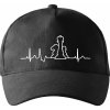 EKG šach - Šiltovka so zahnutým šiltom a látkovou sponou - Univerzálna veľkosť ( Čierna )
