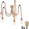 Polux | LED Luster na lanku ROPE CASA 5xE27/10W/230V pavúk | LEDSA1201