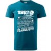 1982 v kocke - Klasické pánske tričko vyššej gramáže - 4XL ( Petrolejová )