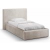 Béžová čalúnená jednolôžková posteľ s úložným priestorom s roštom 90x200 cm Amy – Micadoni