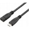 Predlžovač PremiumCord ku31mfa1 USB C samec - USB C samica 1 m čierna