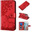 Peňaženkové kožené puzdro DEER na Xiaomi Redmi Note 10 Pro - Červená