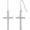 Silvego Strieborné náušnice Geno v tvare kríža s Brilliance Zirconia MW2424E
