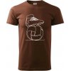 Futbalová lopta kopačka jedným ťahom - Klasické pánske tričko vyššej gramáže - S ( Čokoládová )