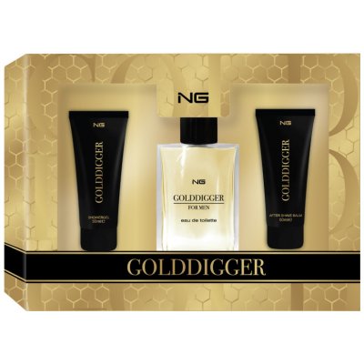 NG Perfumes Golddigger Men toaletná voda pánska 100 ml + sprchový gél 50 ml + balzám po holení 50 ml darčeková sada