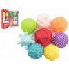 Teddies Sada loptičiek 9ks s textúrou gumové 6 7cm