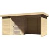 KARIBU HOLZTECHNIK Drevený domček KARIBU SCHWANDORF 3 + prístavok vrátane zadnej a bočnej steny 240 cm (77740) natur LG3895