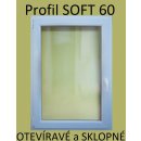 SOFT plastové okno 100x210 cm biele, otevíravé a sklopné - profil SOFT 60mm