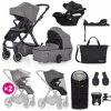 PETITE&MARS SET Kočík 4v1 ICON Dove Grey XXL AIR + CYBEX Aton B2 i-Size + základňa VP-F188572