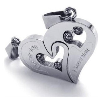 Prívesok pre dvoch, puzzle I LOVE YOU silver Impress Jewelry SSDP006