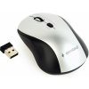 Myš GEMBIRD MUSW-4B-02-BS, černo-strieborná, bezdrôtová, USB nano receiver MUSW-4B-02-BS