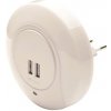 ACA Lighting nočné svetlo do zásuvky 1 W/4 000 K/IP20/2× USB/súmrakový senzor 5208055082797