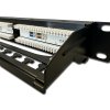 DATACOM Patch panel 19'' UTP 24 port CAT5E DUAL 1U BK (4x6p) vyväzovacia lišta 3002