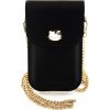 Hello Kitty PU Leather Metal Logo Taška na Telefón Black