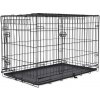 Dog Fantasy klietka skládacia L čierná 2 dvere 91 x 56 x 63 cm