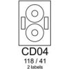 etikety RAYFILM CD04 118/41 univerzálne biele R0100CD04A (100 list./A4)