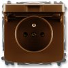 ABB, s.r.o. Tango - 6619A-A06397 H - Zásuvka jednonásobná, clonky, viečko; hnedá