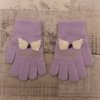 Bow detské zateplené fialové rukavice