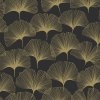 Origin 347734 Čierna vliesová tapeta na stenuzlaté listy Ginkga mery 0,53 x 10,05 m