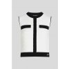 KARL LAGERFELD CONTRAST SLEEVELESS KNIT TOP OFF WHITE