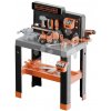 Pracovná dielňa so skladacím autíčkom Bricolo Pro Workbench Black&Decker Smoby s mechanickou vŕtačkou a náradím s montážnymi dielikmi 78 doplnkov výška 75 cm