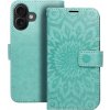 Puzdro / obal na Apple iPhone 16 mandala zelené - kniha MEZZO