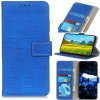 Peňaženkové kožené puzdro Crocodile Flip na Xiaomi Redmi Note 10/10S - Modrá