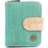 Dámska malá korková peňaženka - Tyrkysová