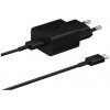 EP-T1510XBE Samsung USB-C 15W Cestovná nabíjačka + USB-C Dátový Kábel čierna EP-T1510XBEGEU