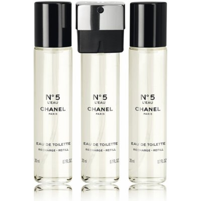 Chanel No 5 EDT plniteľný 20 ml + EDT náplň 2 x 20 ml pre ženy darčeková sada