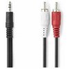 NEDIS stereofonní audio kabel/ 3,5 mm zástrčka - 2x CINCH zástrčka/ černý/ bulk/ 1m (CAGL22200BK10)