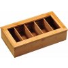 Kesper 58900 Organizér na čaje bambus, 5 priehradok, 36 x 20 x 9 cm