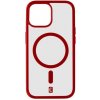 Zadný kryt Cellularline Pop Mag s podporou Magsafe pre Apple iPhone 15 Pro Max, transparentný / červená