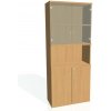 Policová skriňa Strong, zámok, 80x192x40 cm, buk/buk - 1 kus - 1 KS - áno - 4 - 60 mesiacov - rovná - kombinovaná - Hobis - 2x sklenené a 2x plné - 80 cm - Strong - 40 cm - 192 cm - buk - 72.1 kilogra