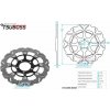 Tsuboss Kotúč brzdový plávajúci (320/72/5D) zubatý dizajn - Ducati 749+821Hypermotard+848+899Panigale + 959Panigale+999Biposto+999 + 1000Monster+1100Monster+120