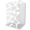 Mexen Kioto, sprchová zástena Walk-In 120 x 200 cm, 8mm číre sklo biely vzor, brúsená oceľ profil, 800-120-002-97-97
