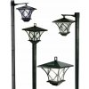 4x Solárna záhradná lampa, vysoká lampáš 1,5m LED