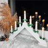Springos 7 LED drevený adventný svietnik, teplá biela, biela Springos