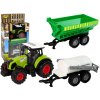 Lean Toys Traktor s prívesom a cisternou – zelený