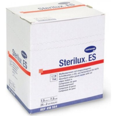 Sterilux ES kompres sterilný 17 vlákien 8 vrstiev 5 cmx5 cm 25 x 2 ks